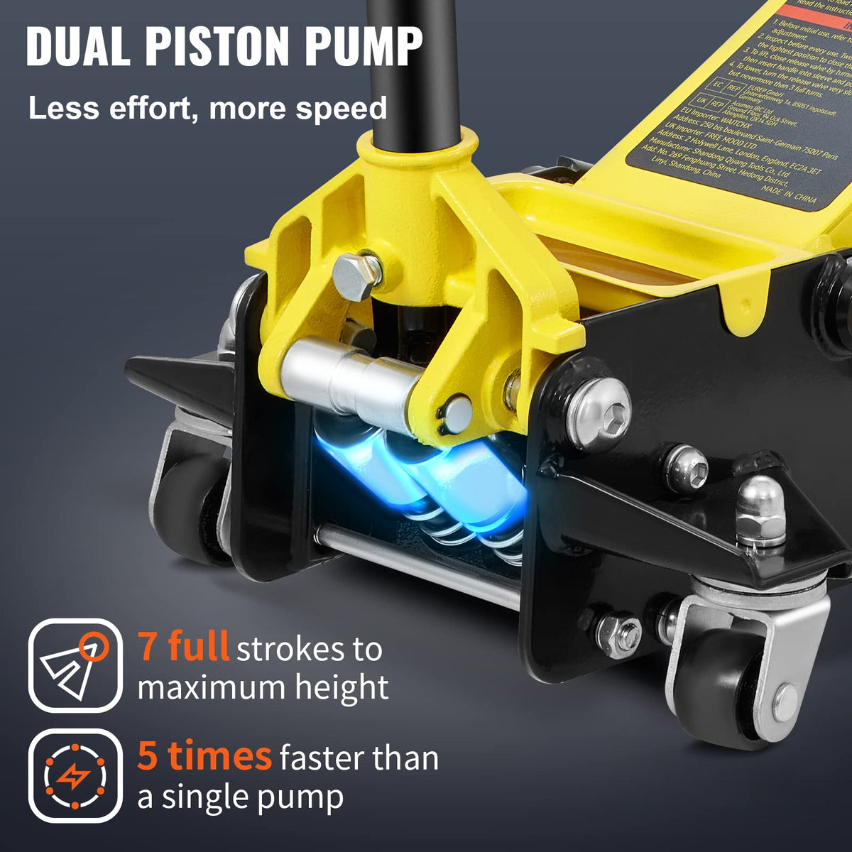 3 Ton Low Profile Aluminum Steel Floor Jack W228628