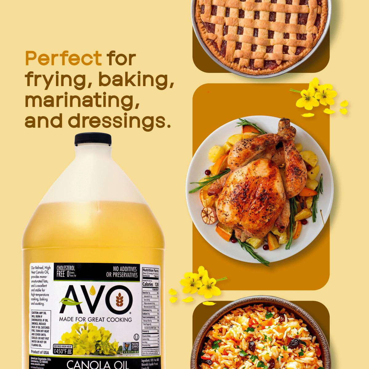 Expeller Pressed Canola Oil, 1 Gallon, Non-GMO U8162