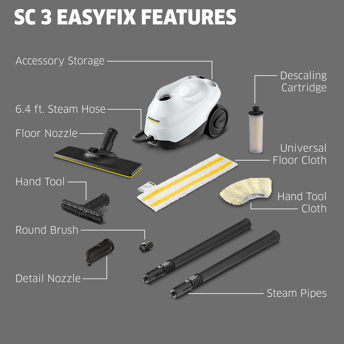Steam Cleaner, 40 Sec Heat-up, Chemical-Free D131