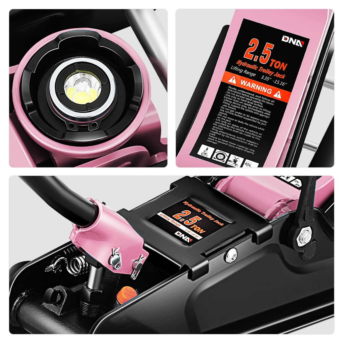 Low Profile Hydraulic Trolley Floor Jack 2.5 Ton Pink B86363