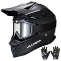 Kids Dirt Bike Helmet Set DOT Certified with Goggles Gloves D77119