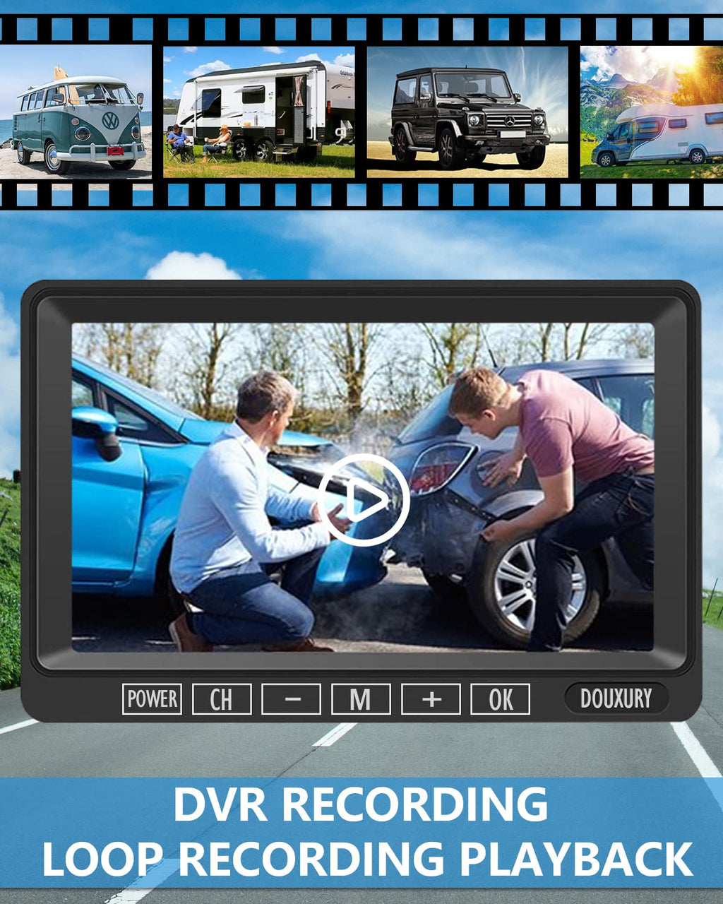 IP69 Waterproof HD 1080P Wireless Backup Camera System with 7" Monitor K775