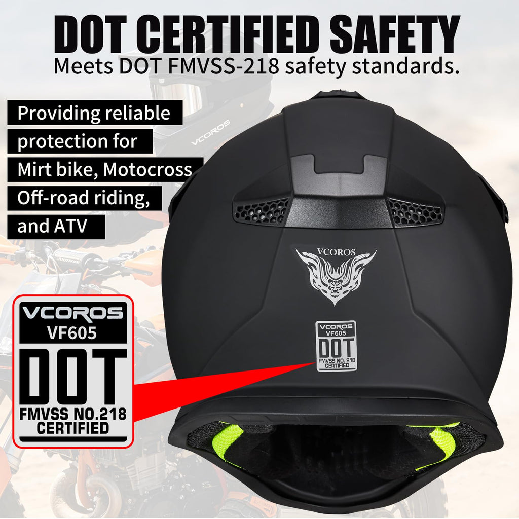 Kids Dirt Bike Helmet Set DOT Certified with Goggles Gloves D77119