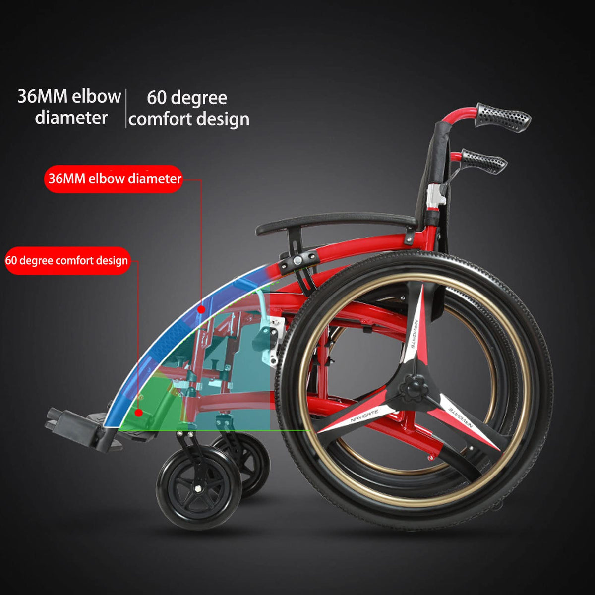 Folding Transport Wheelchair with Detachable Full Arms and Elevating Leg Rest D30154