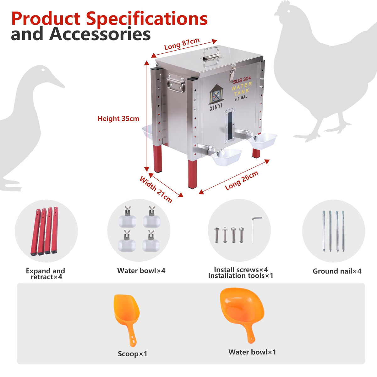 Automatic Chicken Waterer 4.9 Gallon F492