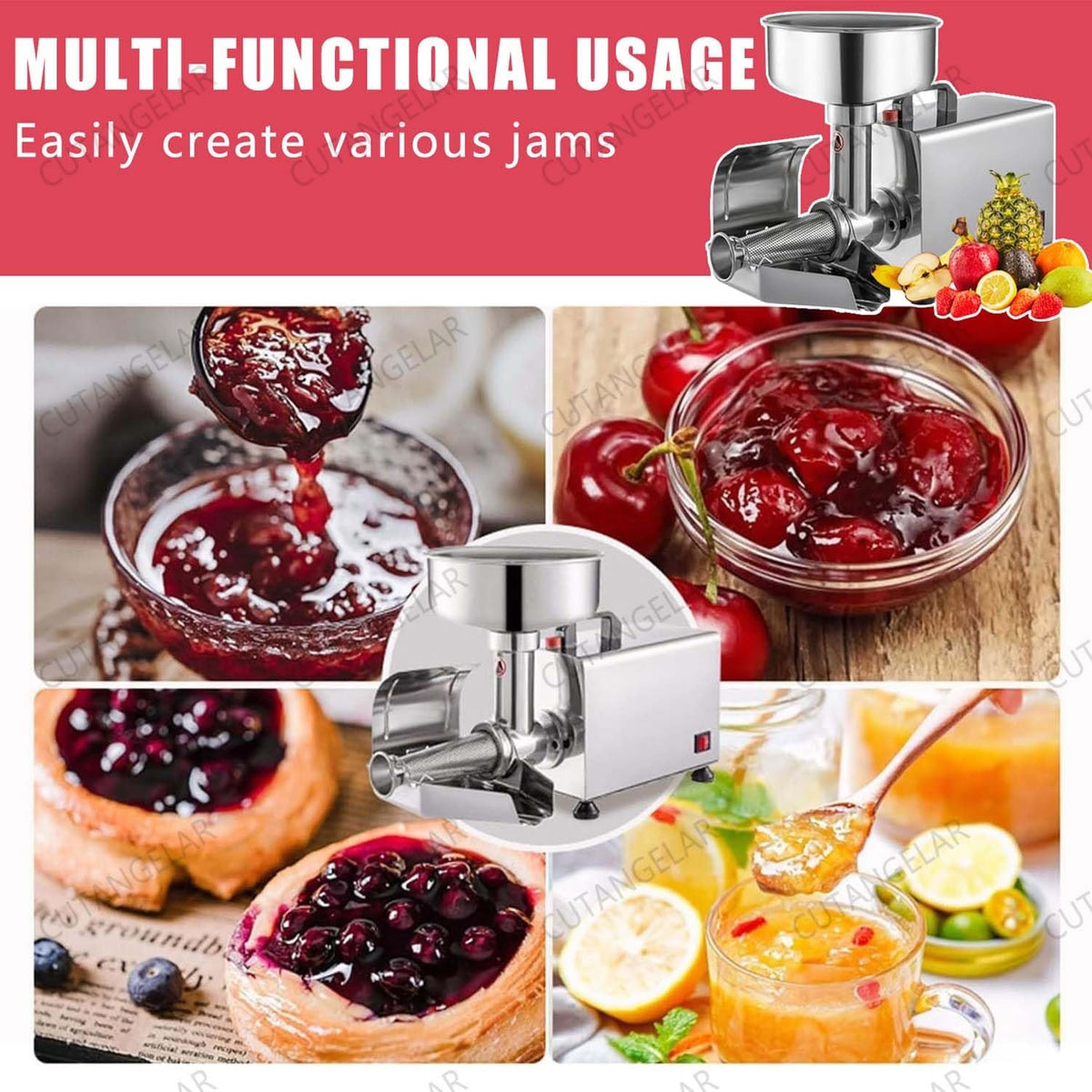 450W Stainless Steel Electric Tomato Strainer M6559