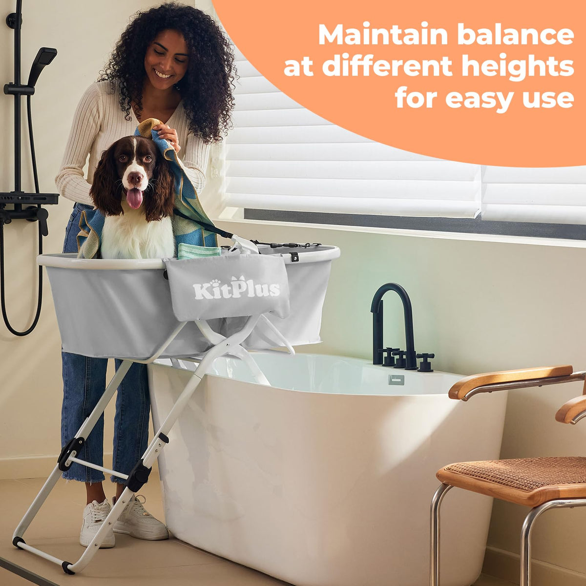 Portable 5 Height Adjustable Dog Bathtub I876