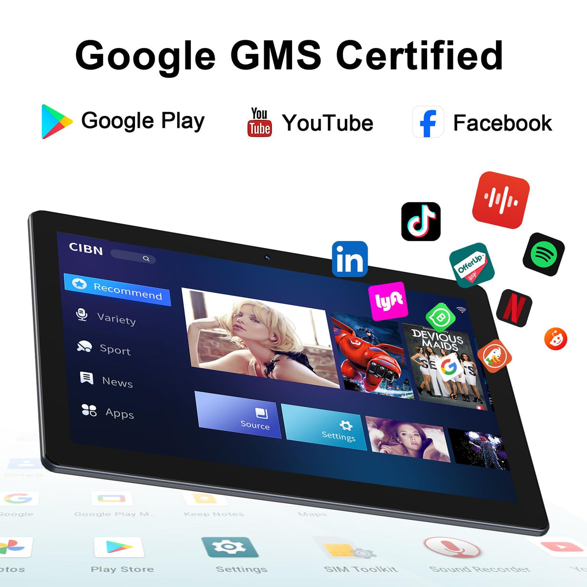 10 inch Android Tablet 32GB ROM 2GB RAM Quad-Core 6000mAh W3012