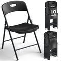 Black 10 Pack Plastic Folding Chair with Steel Frame K447350