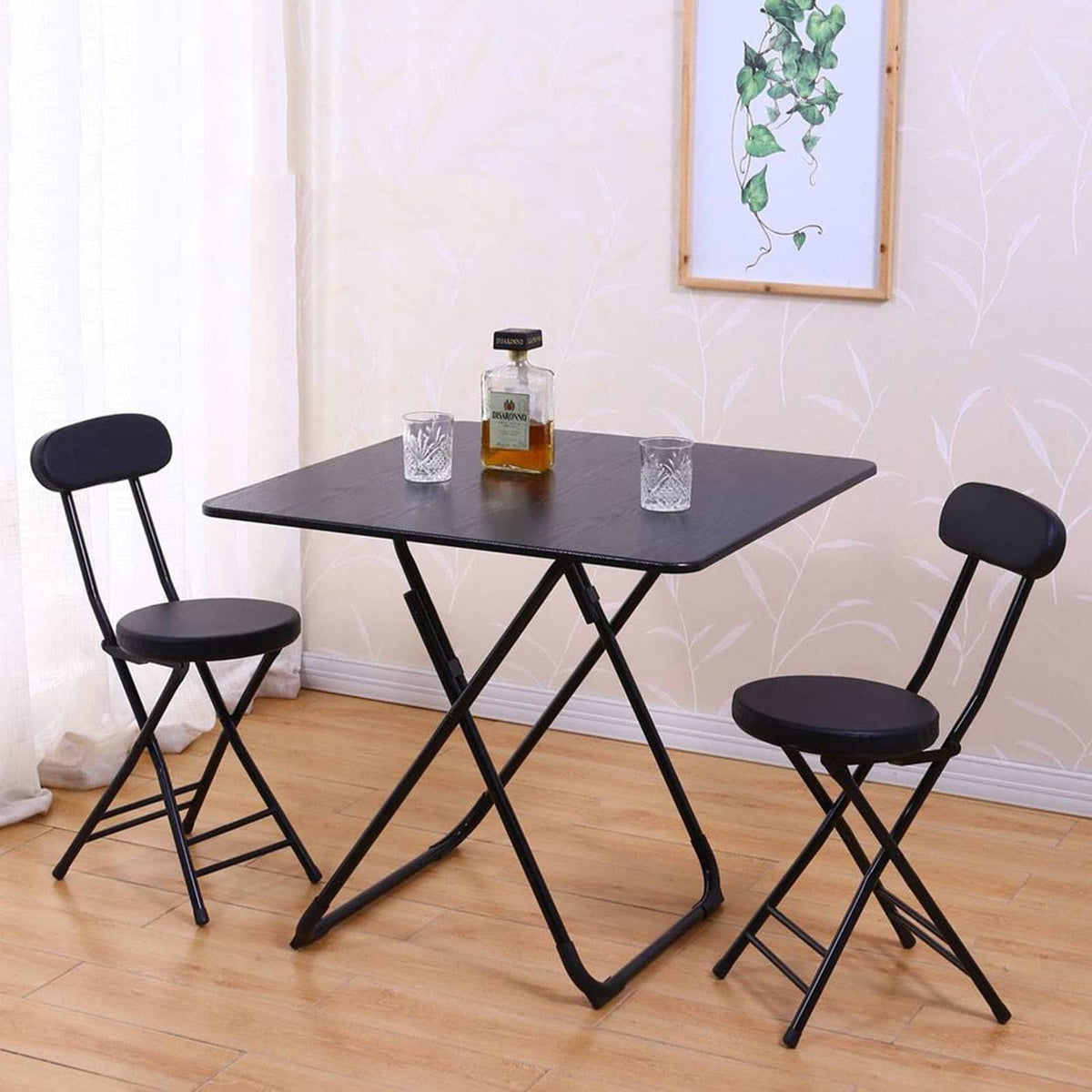 18 Inch Black Folding Stool with Backrest G620