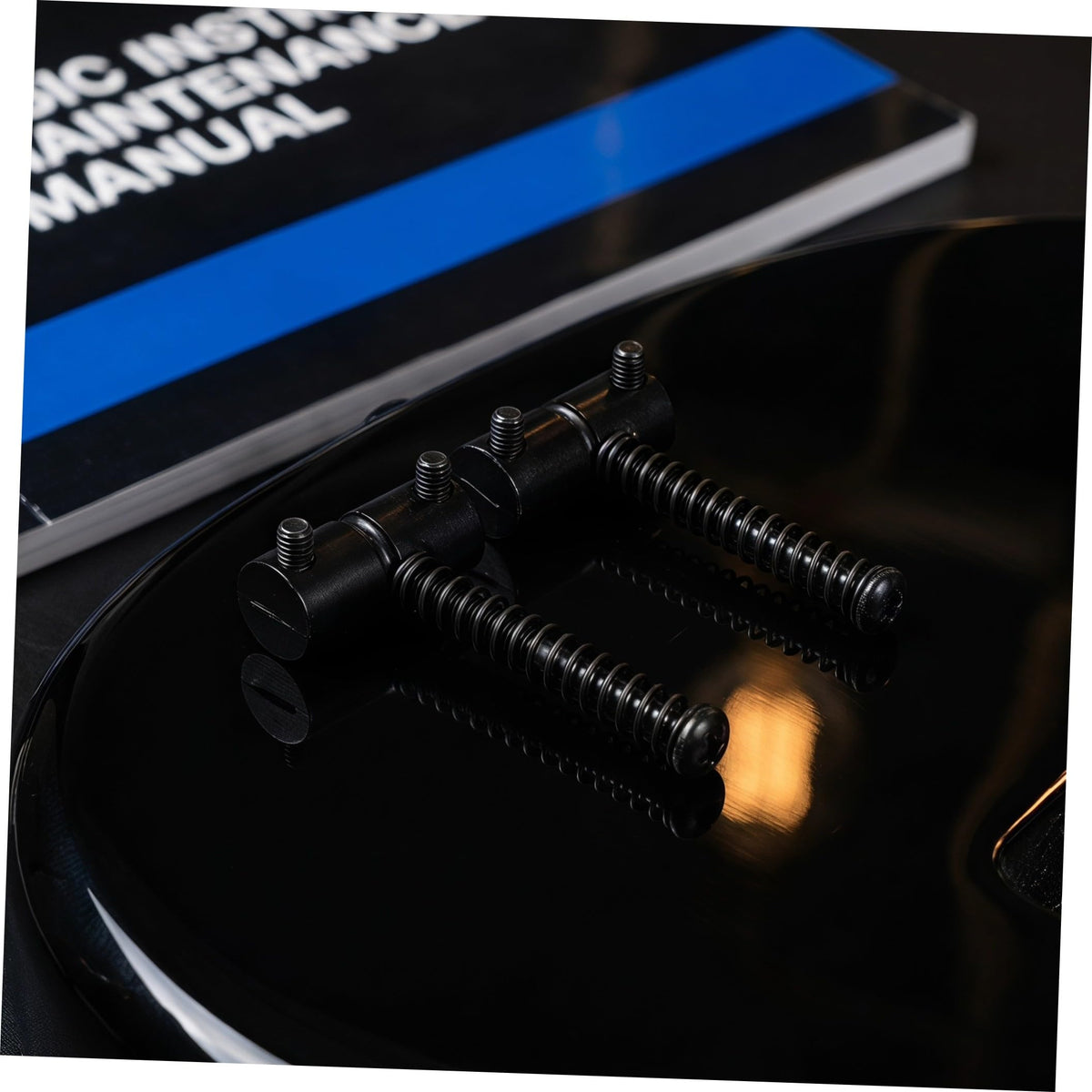 4-string Bass Guitar Metal Bridge Saddles 2 Sets Black V67190