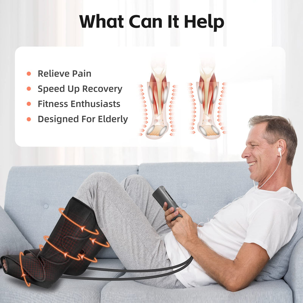 Air Compression Leg Massager with Heat E868061