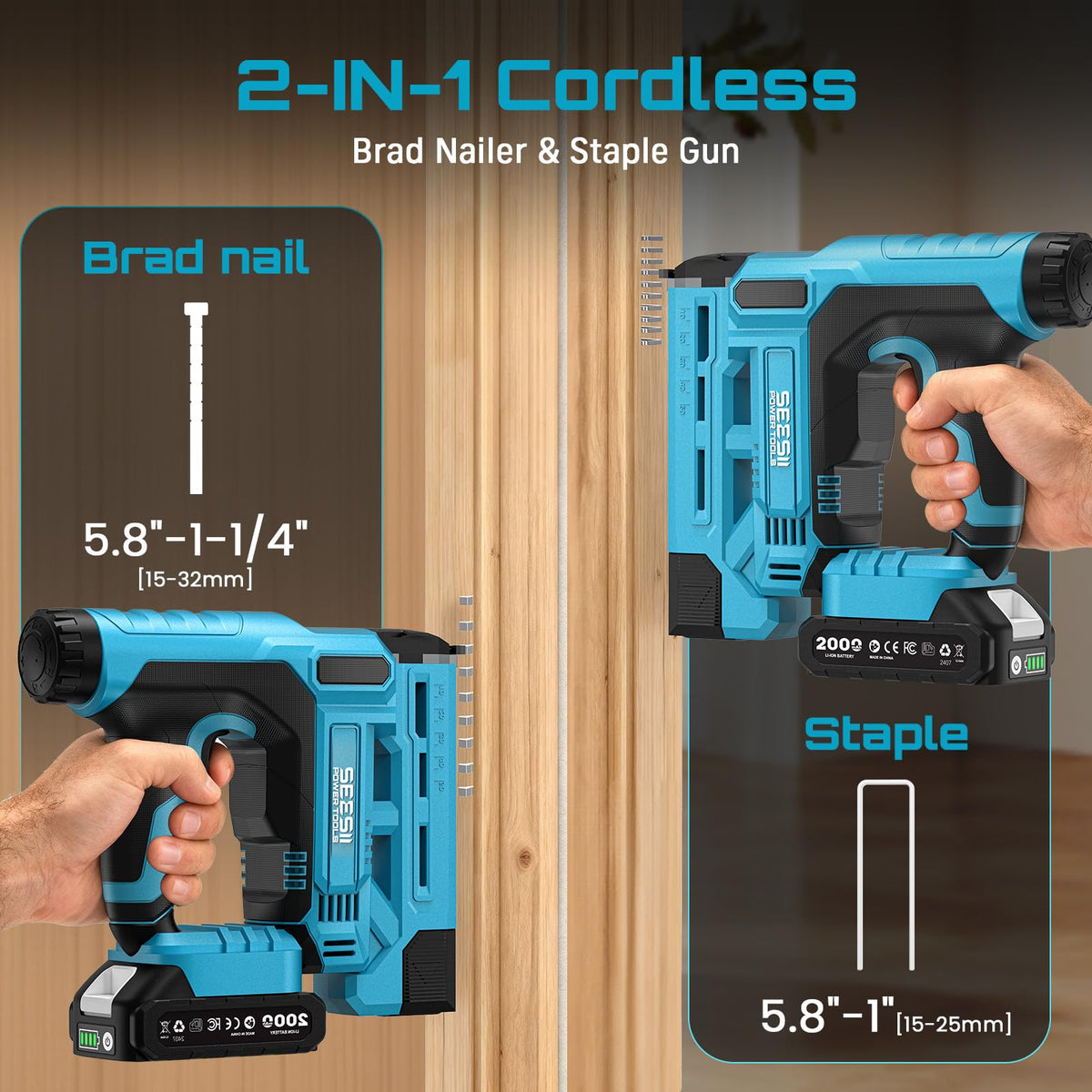 18 Gauge Cordless Brad Nailer and Stapler Gun N63283