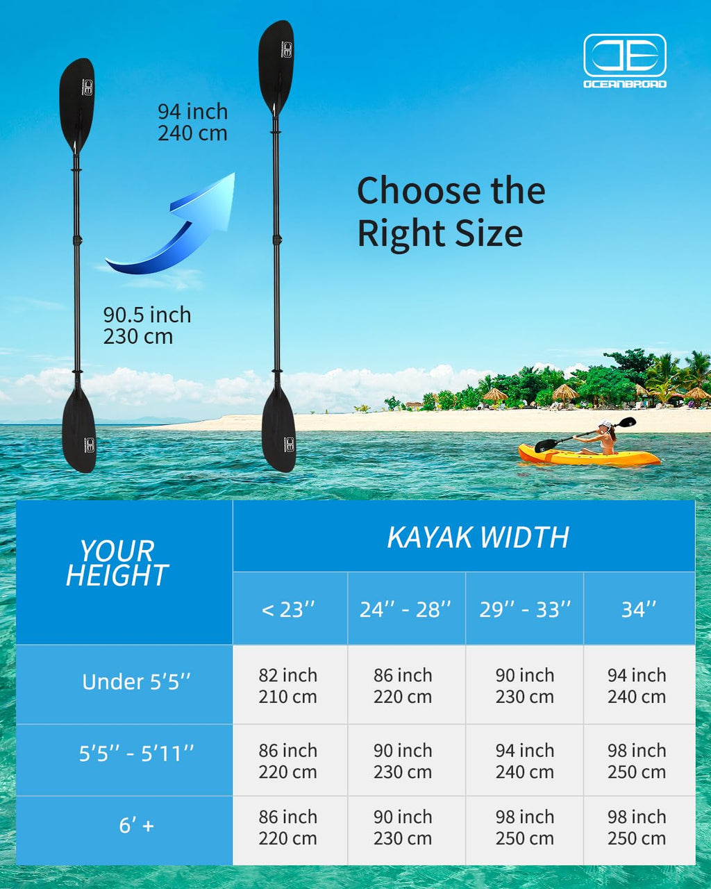 Full Carbon Fiber Adjustable Kayak Paddle Z93789