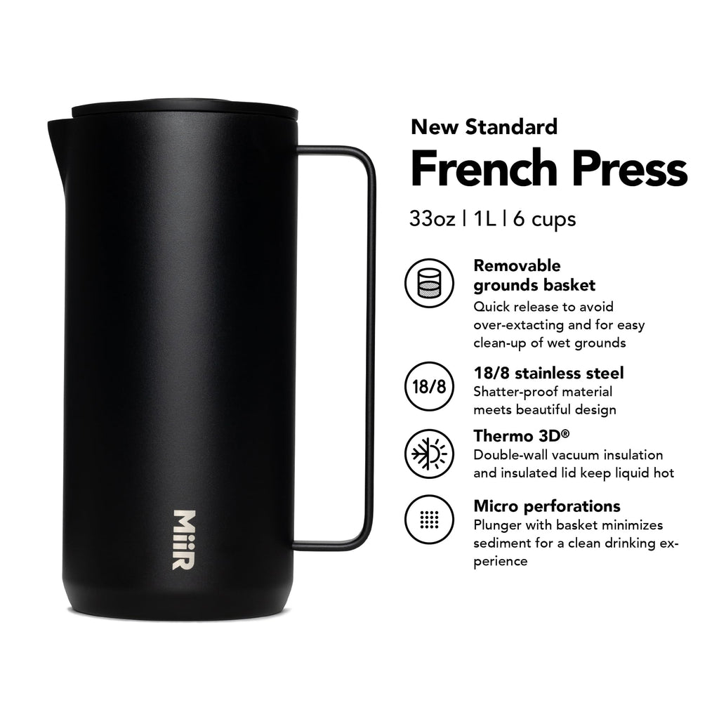 33oz Insulated French Press Coffee Maker F982615