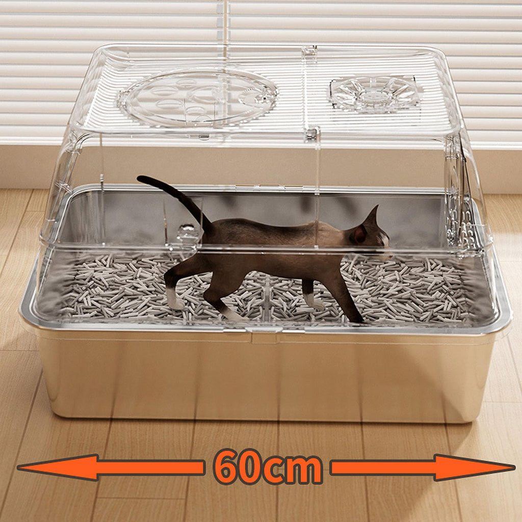 Enclosed Stainless Steel Extra Large Cat Litter Box Y1658