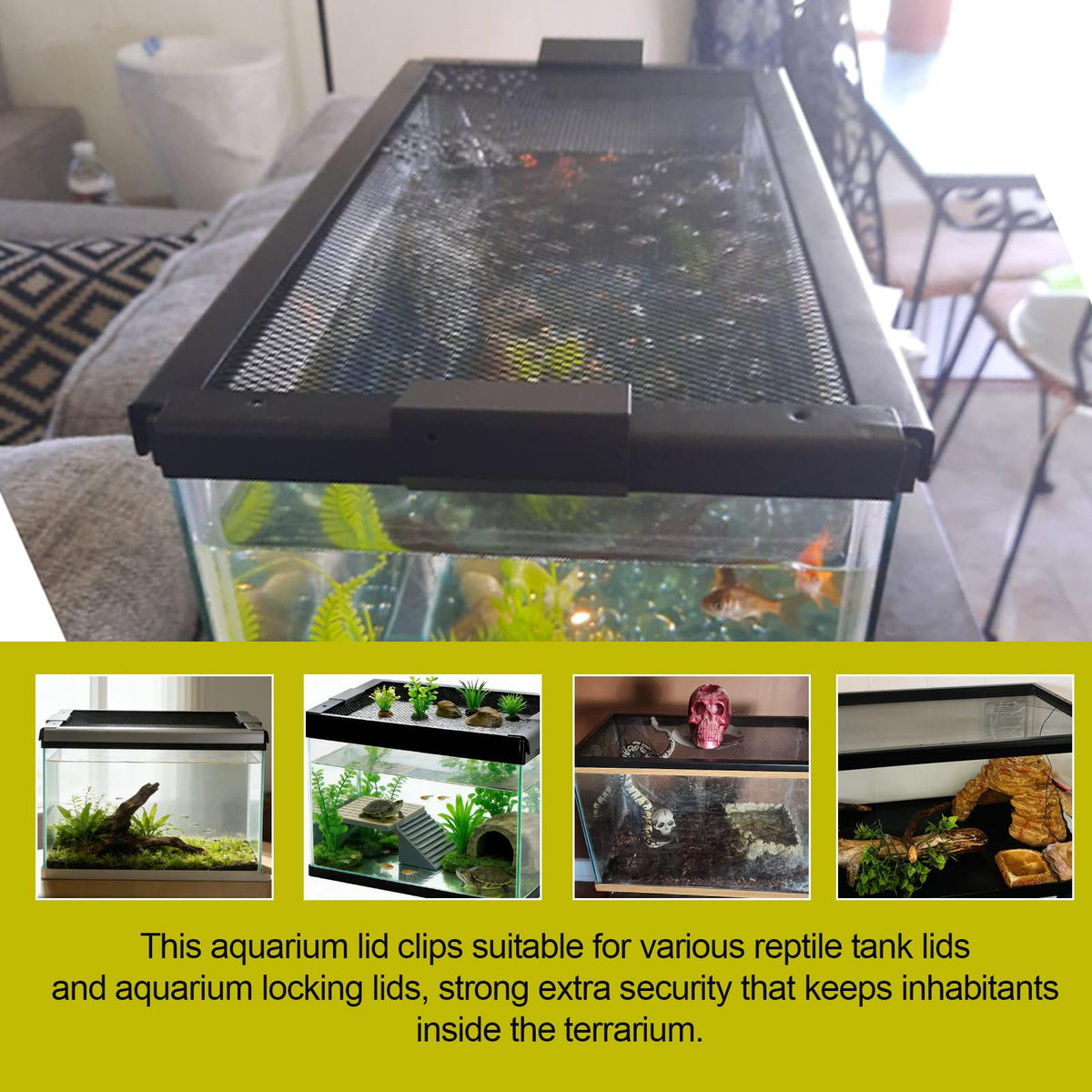 Heavy Duty Screen Clips for Reptile Terrarium Covers P99581