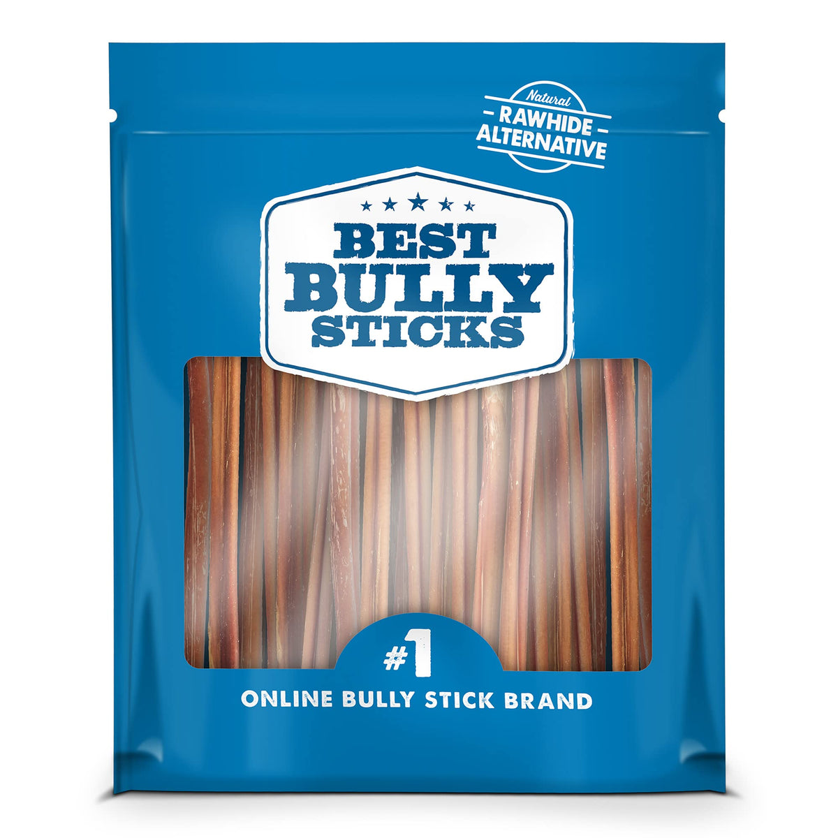 6 Inch Thin Bully Sticks 24 Count Natural Dog Treats E1868