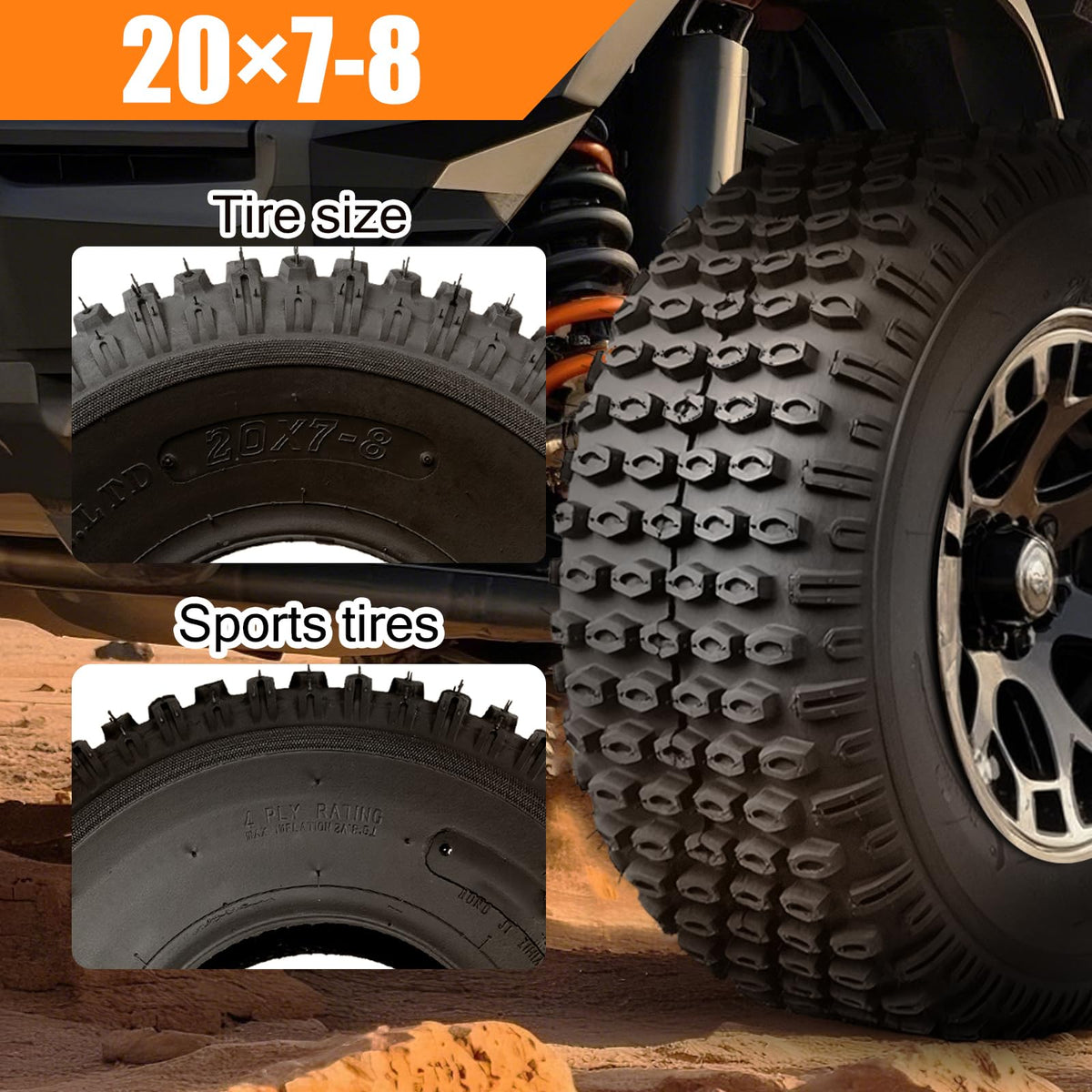 20x7-8 All Terrain ATV Tires Set of 2 H9007
