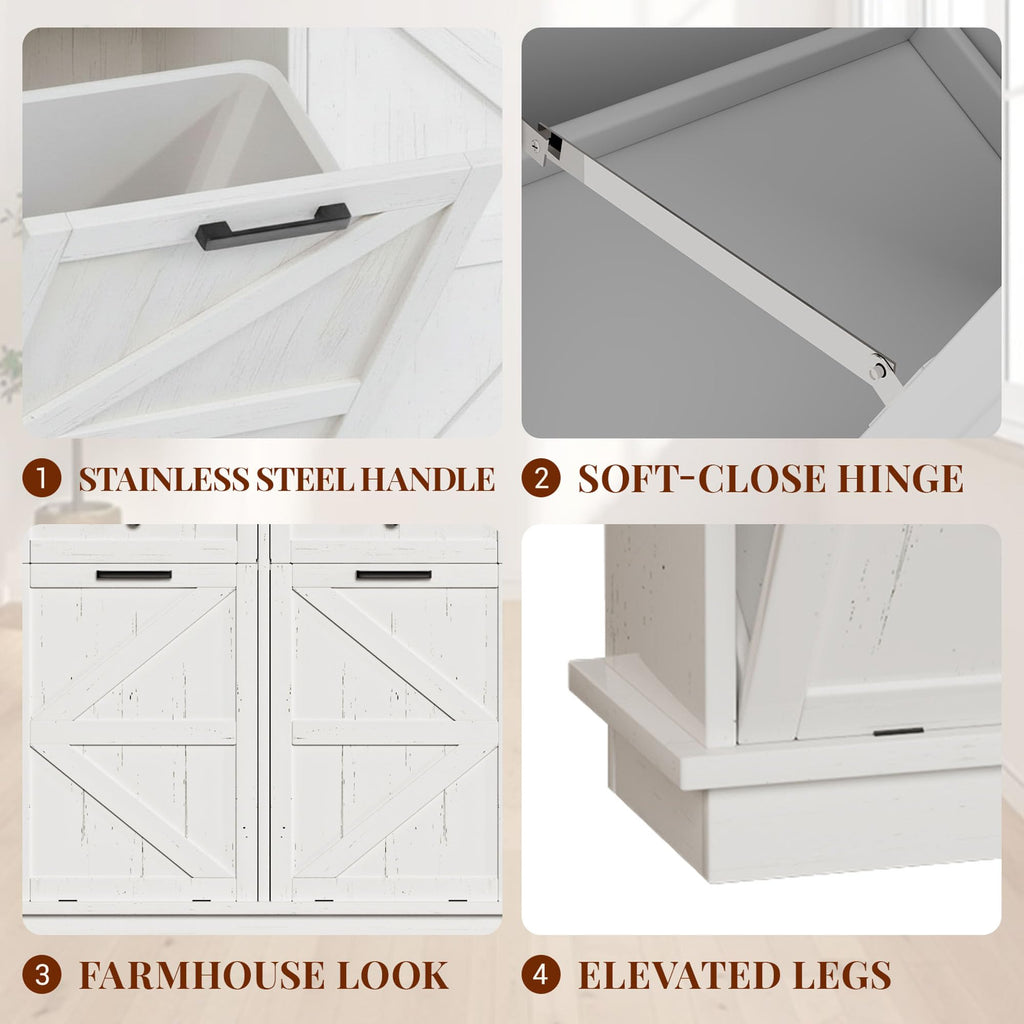 10 Gallon Double Tilt Out Trash Can Cabinet D147