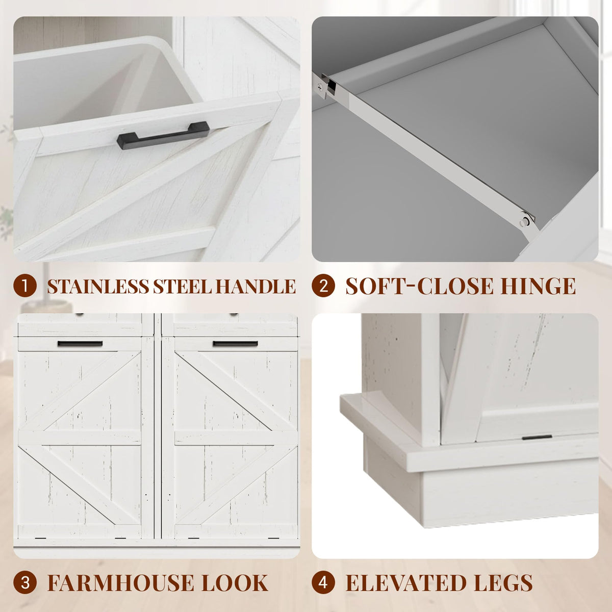 10 Gallon Double Tilt Out Trash Can Cabinet D147