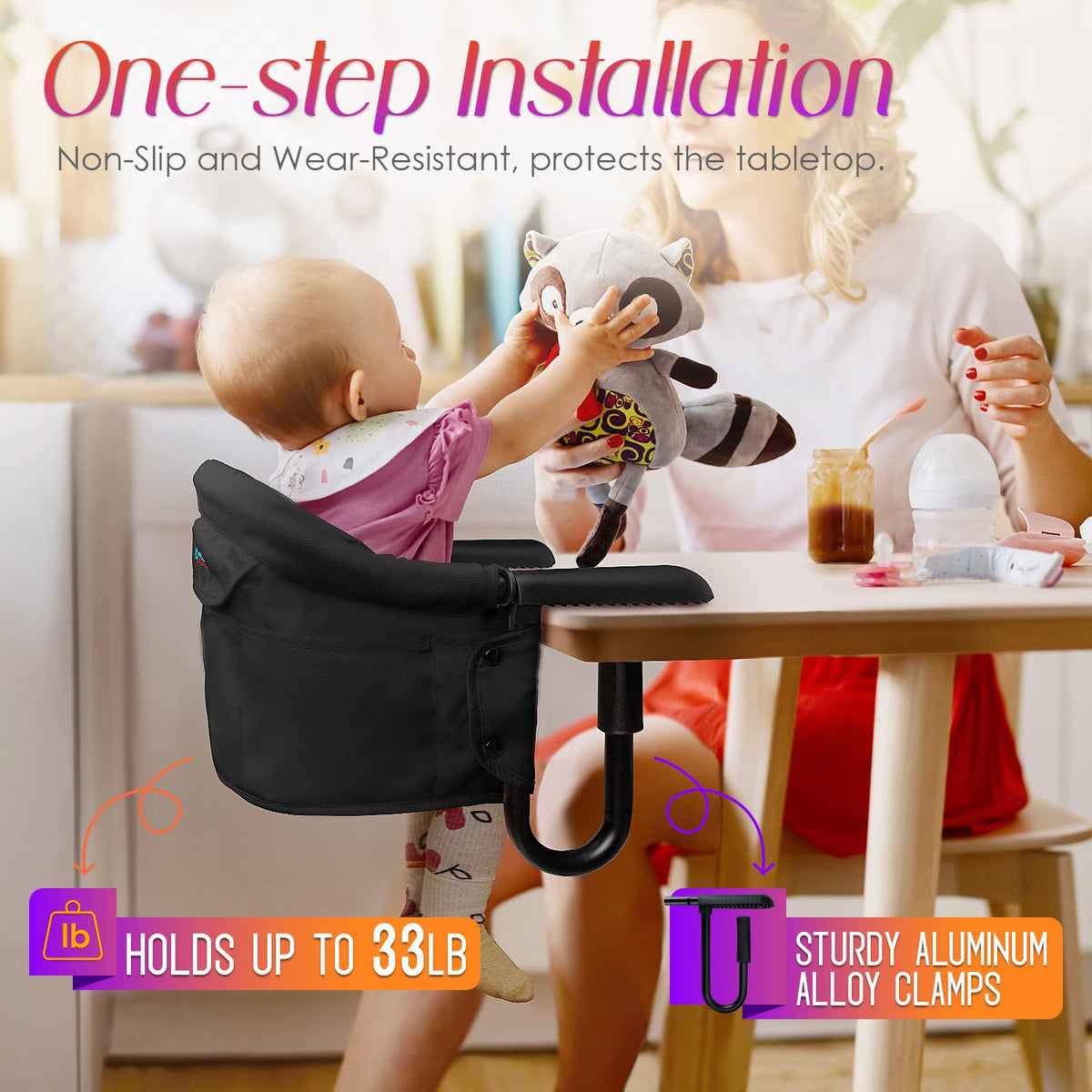 Portable Foldable High Chair with Storage Bag D79888