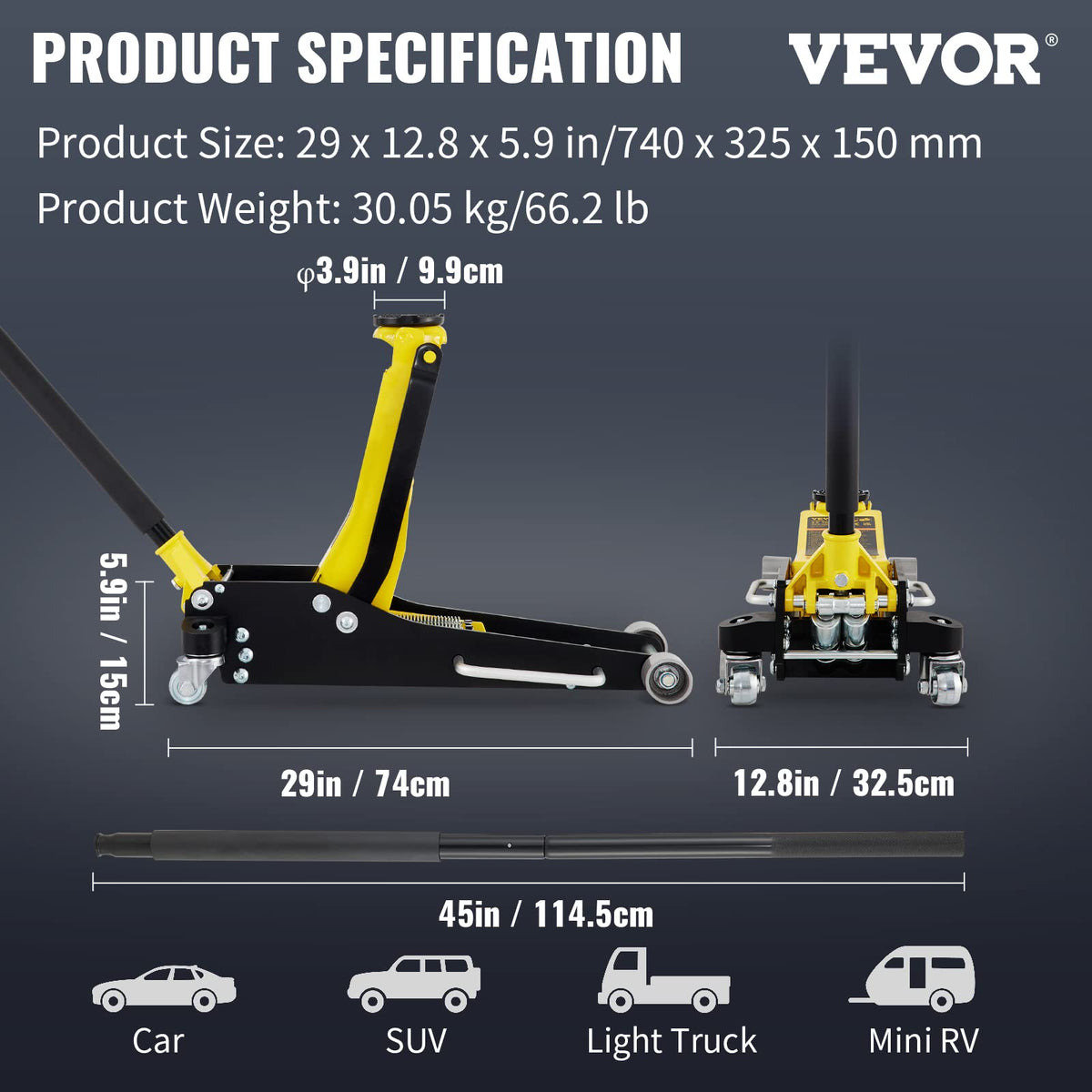 3 Ton Low Profile Aluminum Steel Floor Jack W228628
