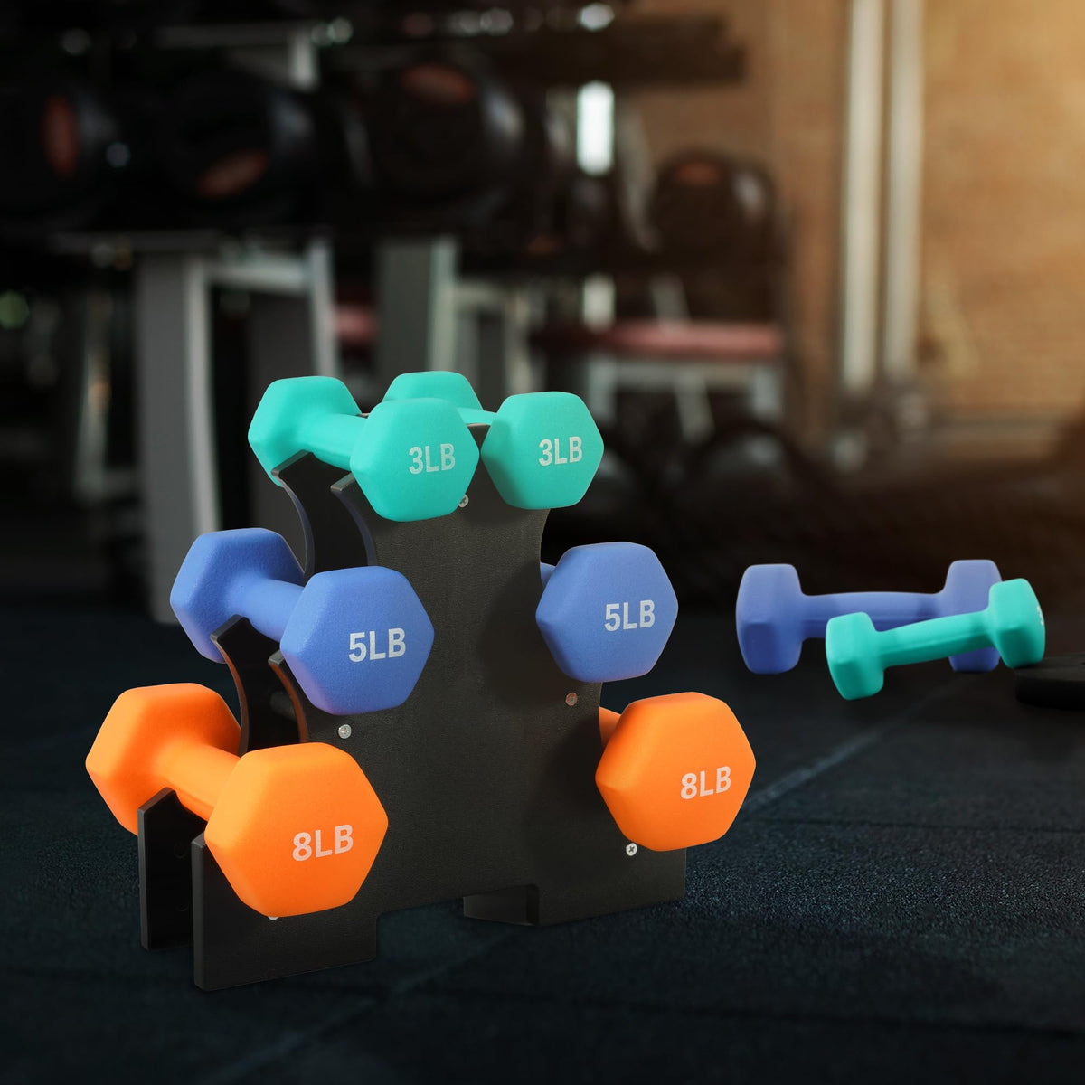 Neoprene Dumbbell Set with Rack L544