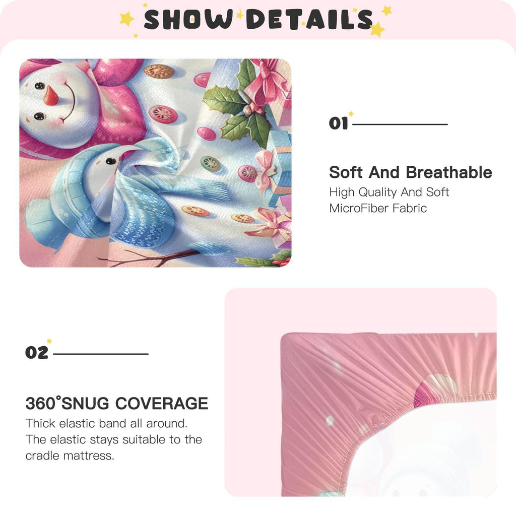 Christmas Snowmen Crib Sheet 52" x 28" V343529