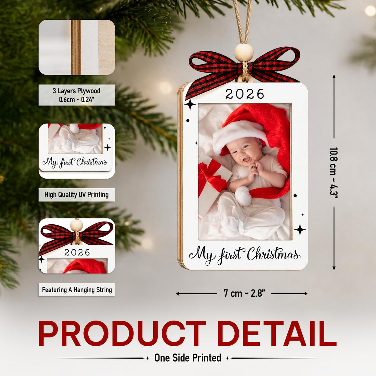 Baby's First Christmas Ornament 2026 Picture Frame C400199