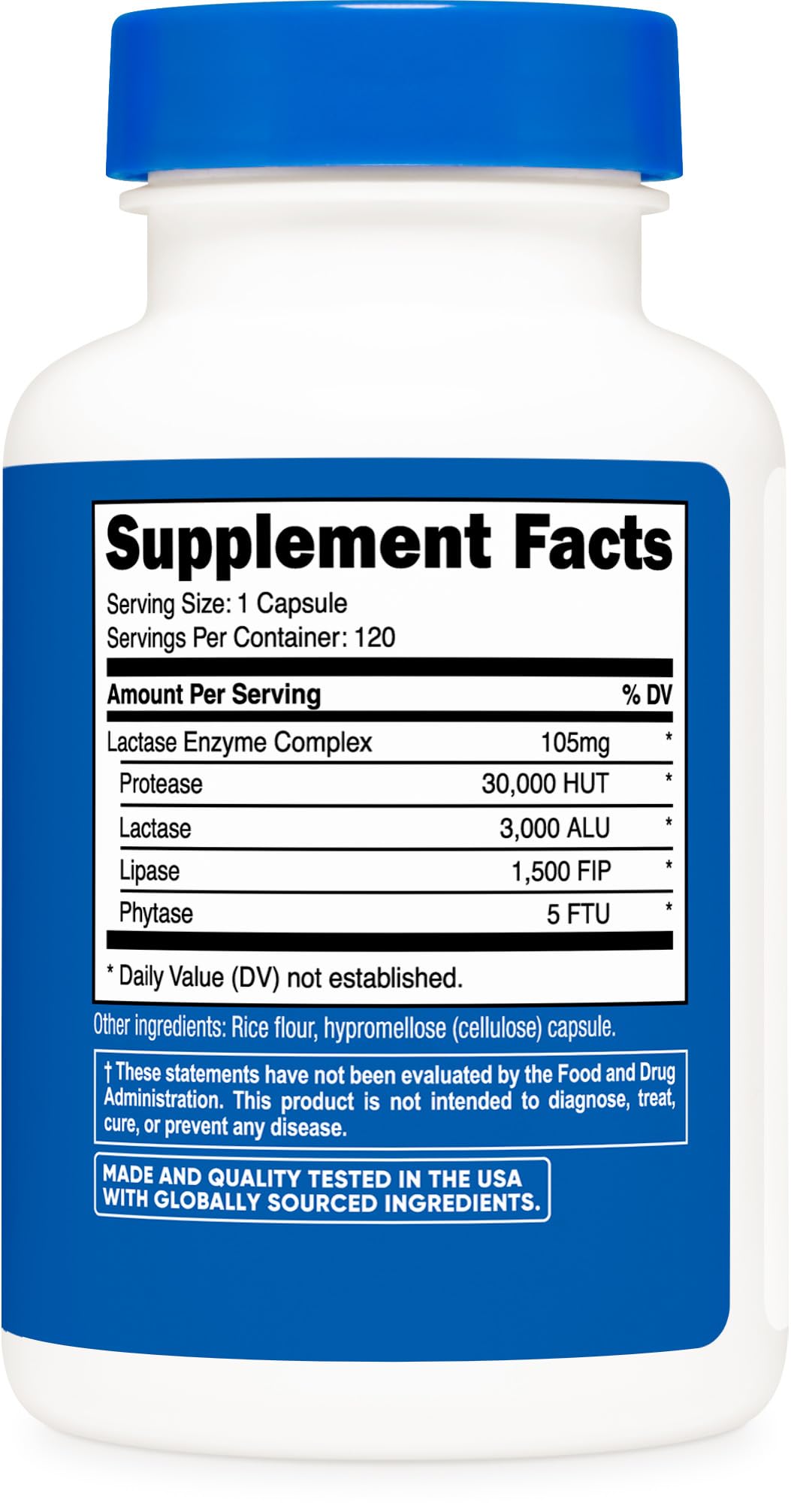 Lactase Enzyme Complex 120 Capsules Gluten-Free Q7030