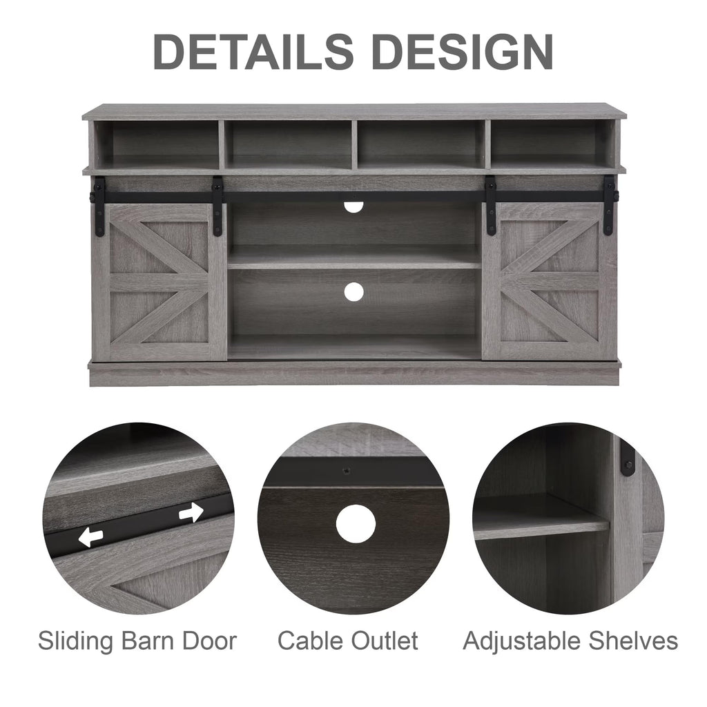 Grey Sliding Barn Door TV Stand Q975000