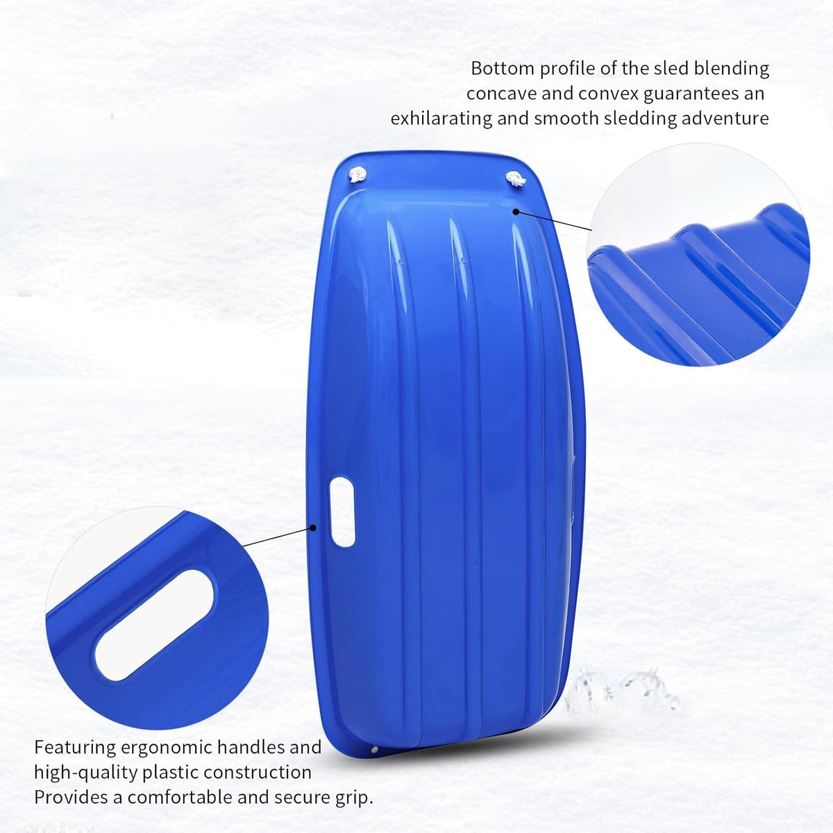 35 inch Plastic Snow Sled with Leash and 2 Handles F32247