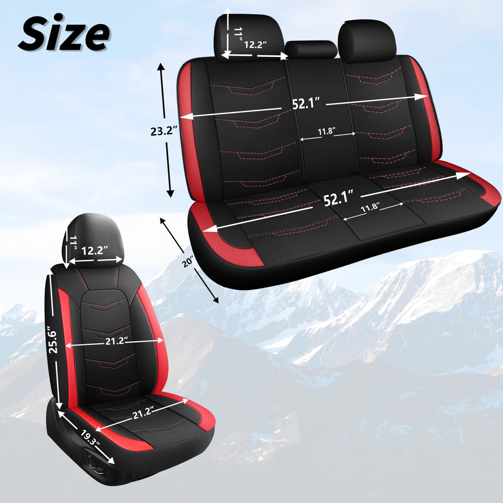 Car Seat Cover Black Red J79582
