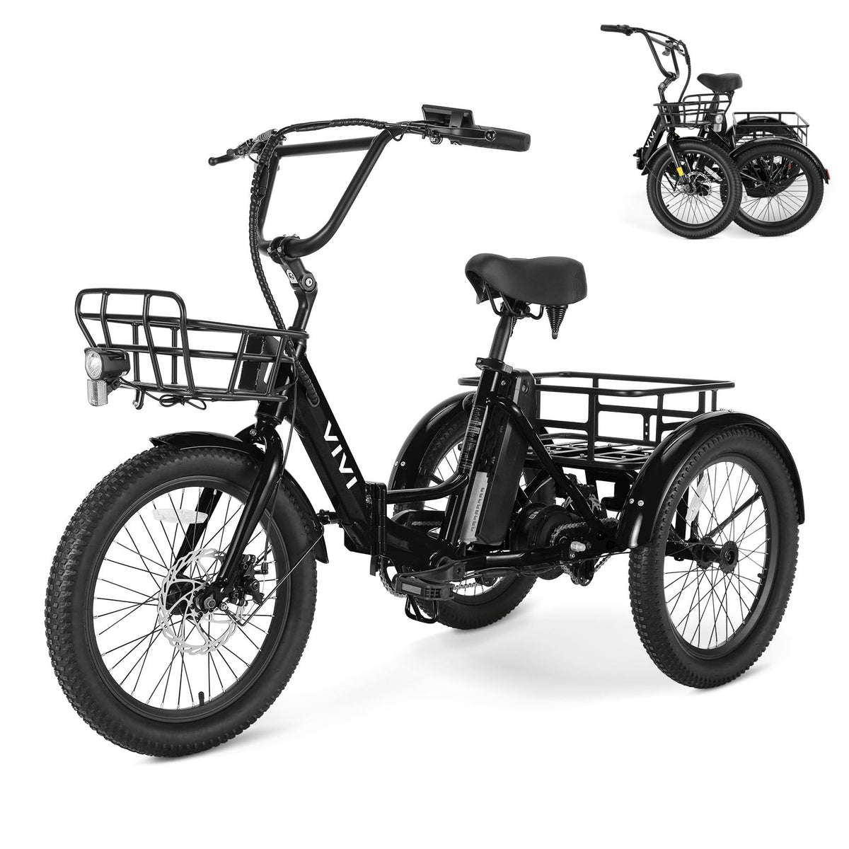 20'' Folding Electric Trike 750W 3-Wheel Bike with Removable Battery O17186
