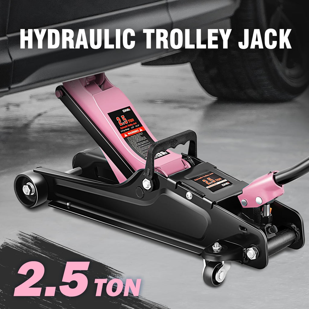 Low Profile Hydraulic Trolley Floor Jack 2.5 Ton Pink B86363