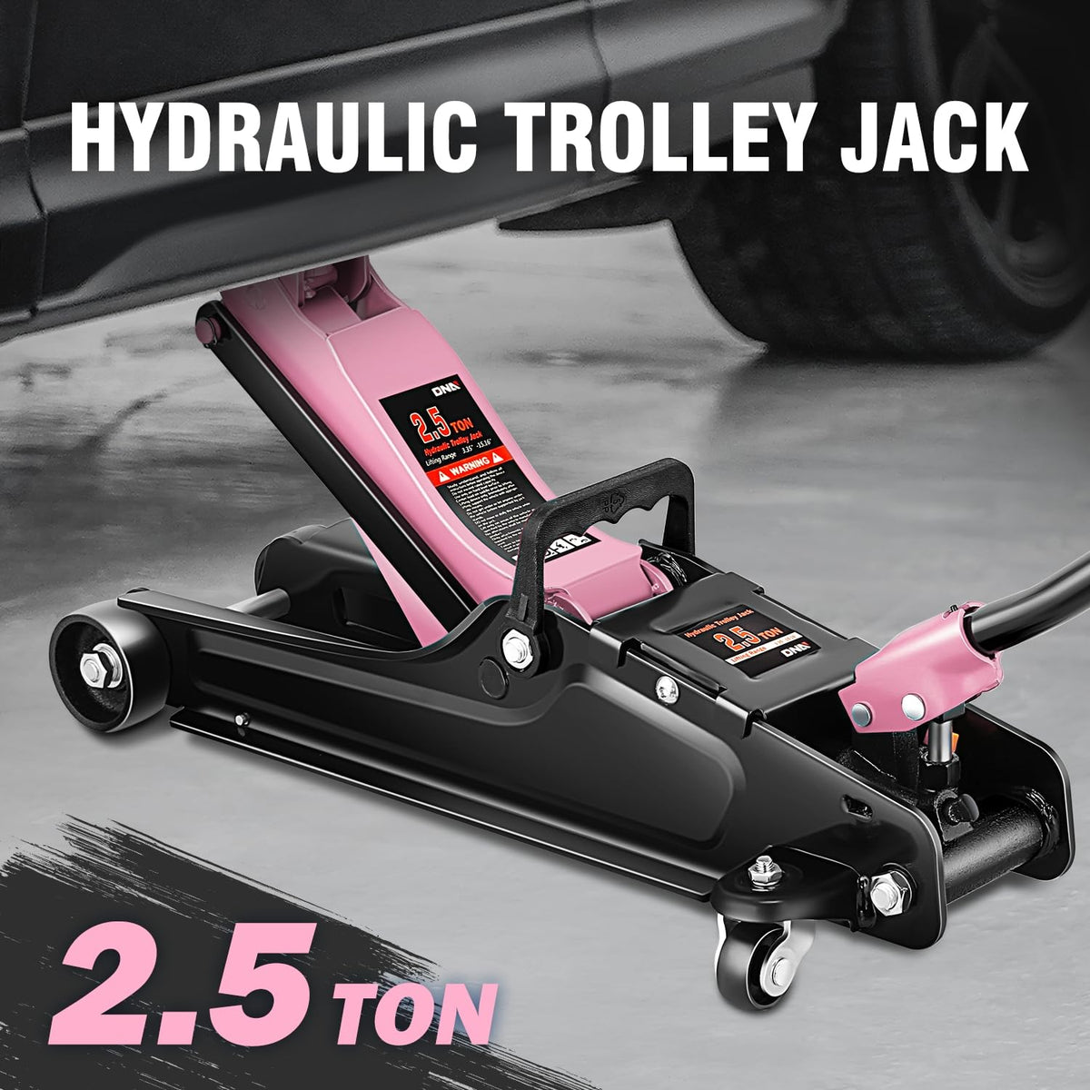 Low Profile Hydraulic Trolley Floor Jack 2.5 Ton Pink B86363