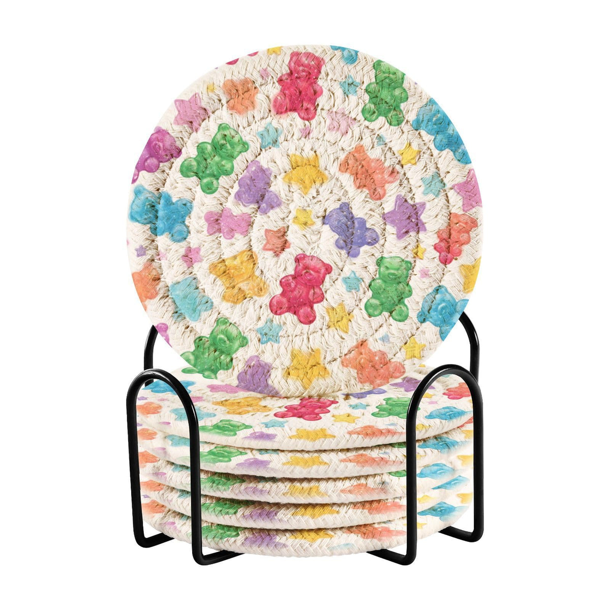 Coasters Set of 6 Colorful Gummy Bears Stars I32143