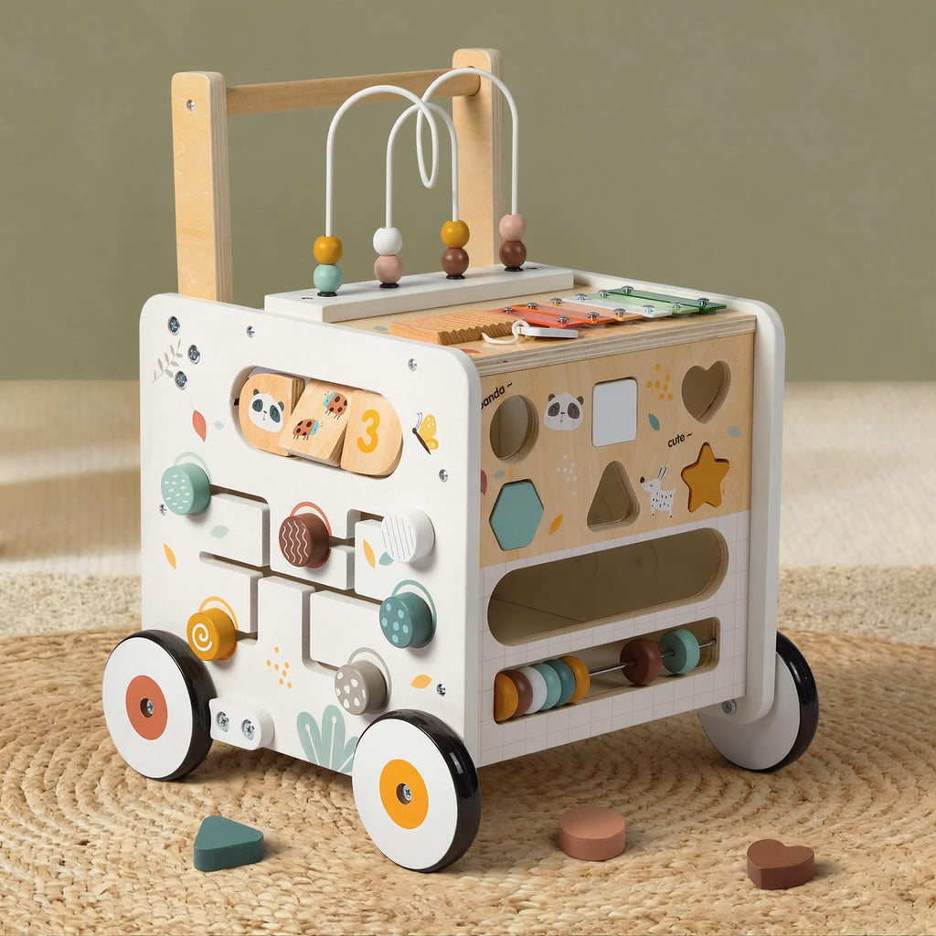 Wooden Baby Walker Activity Cube Push Walker B16362