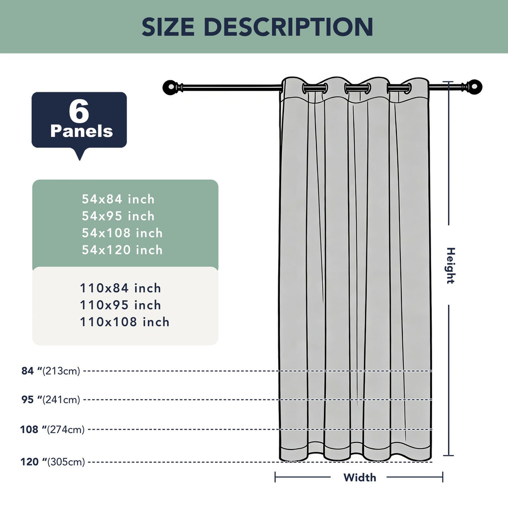 Waterproof Outdoor Curtains 6 Panels F28056