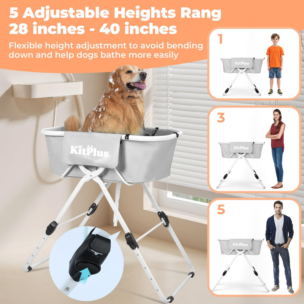 Portable 5 Height Adjustable Dog Bathtub I876