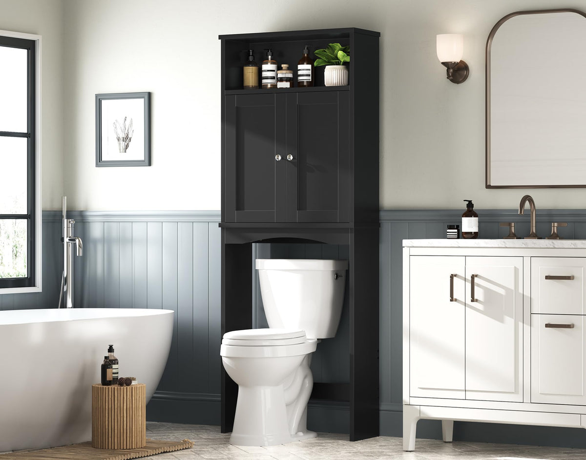 Black Over The Toilet Storage Cabinet V67397