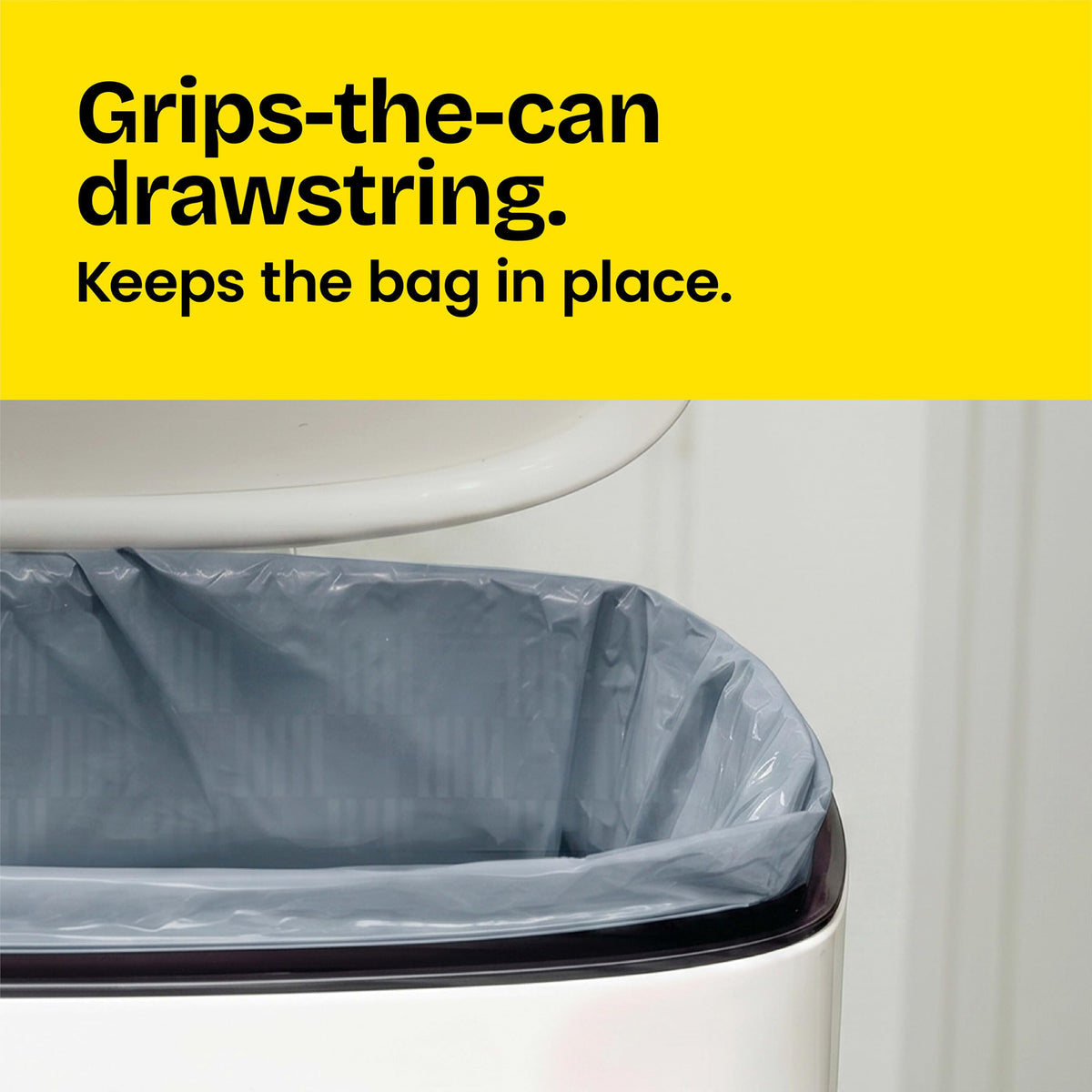 13 Gallon White Drawstring Trash Bags, 110 Count T2814