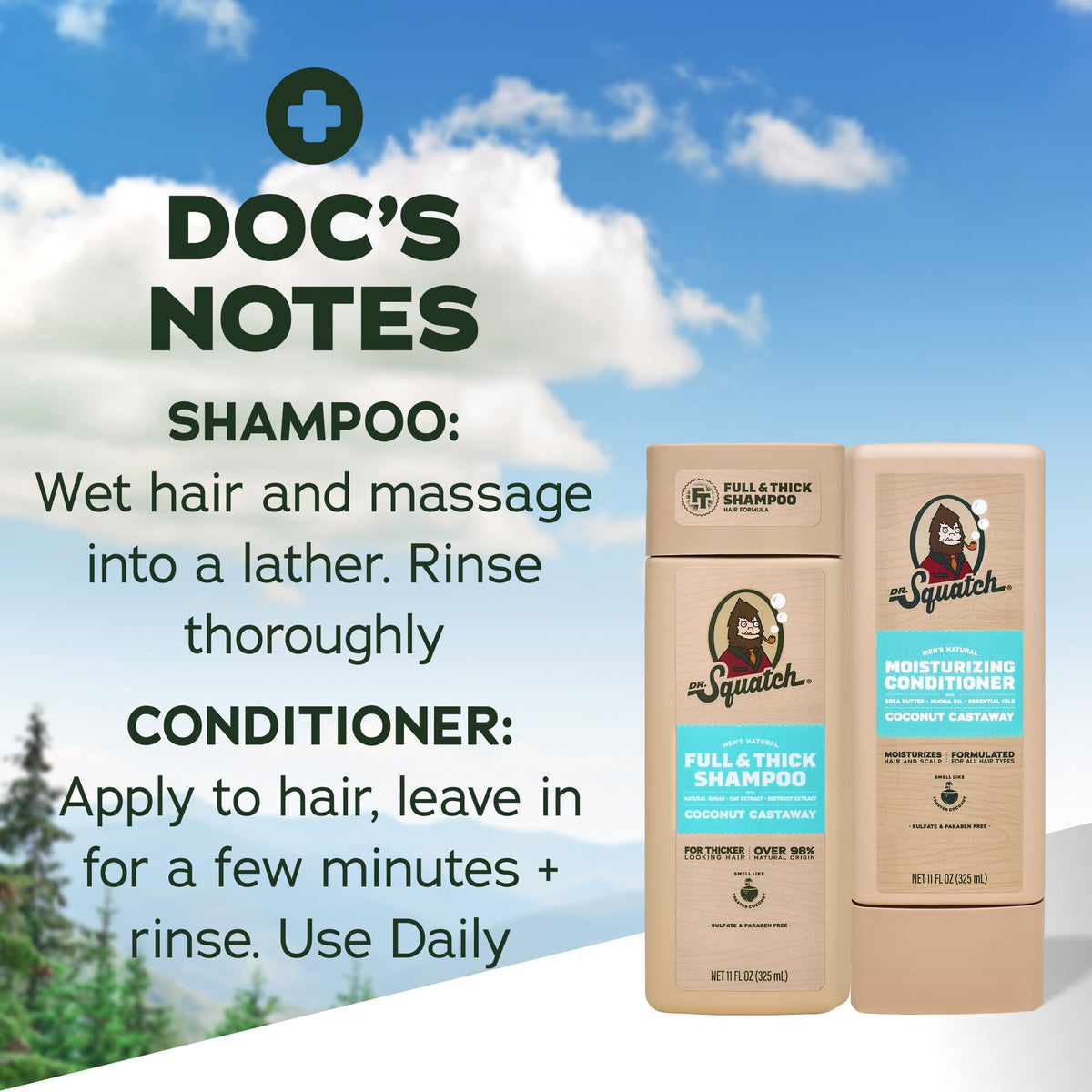 Natural Shampoo and Conditioner Set 11 fl oz 2-Pack T874
