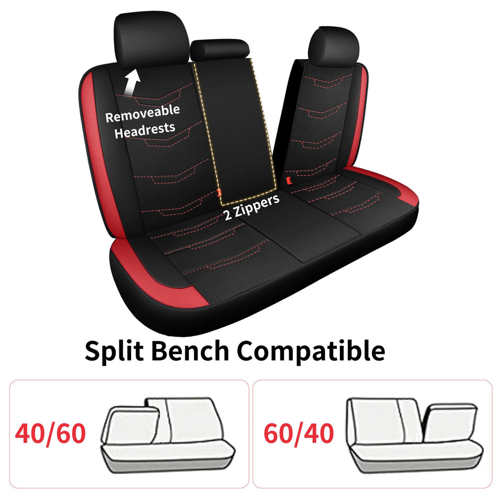 Car Seat Cover Black Red J79582