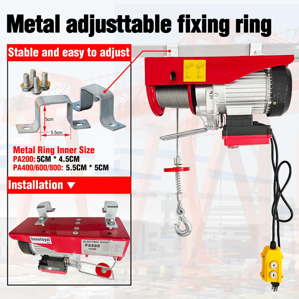 1760lbs Electric Hoist Winch with Wireless Control F38674