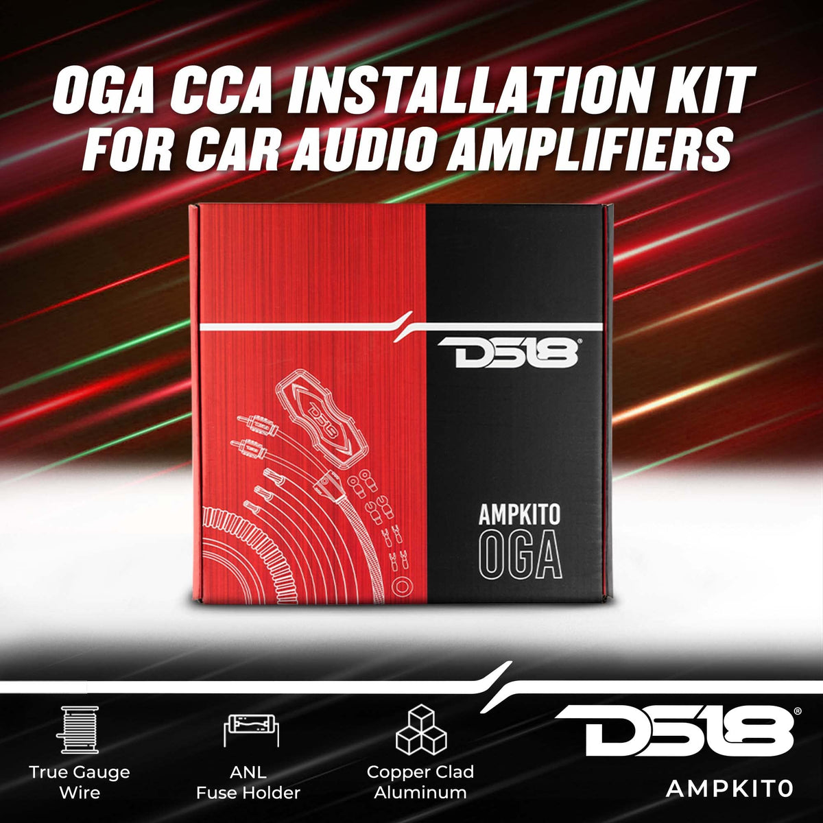 0 Gauge CCA Complete Amp Wiring Kit with ANL Fuse Holder 250A S595