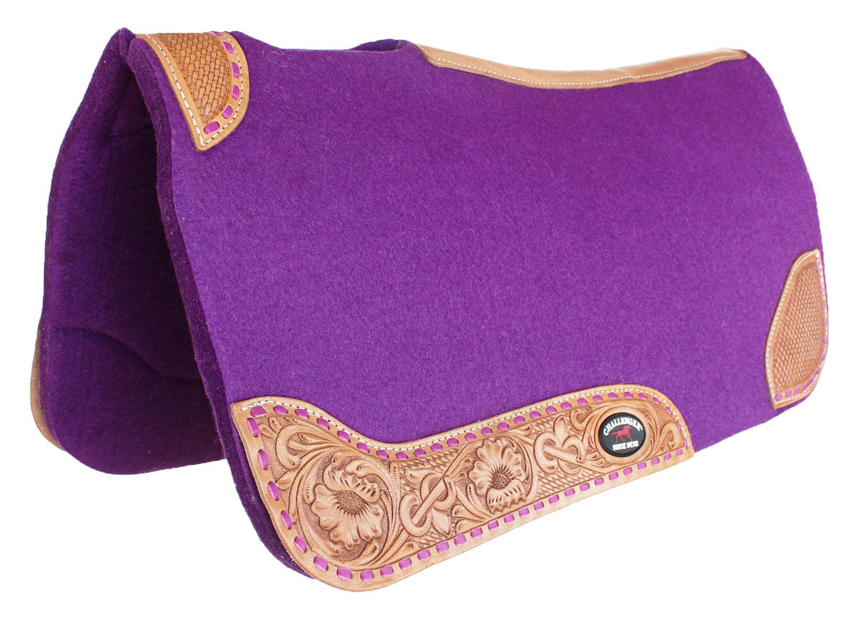 30"x 30" Western Contoured Wool Felt Saddle Pad N5189
