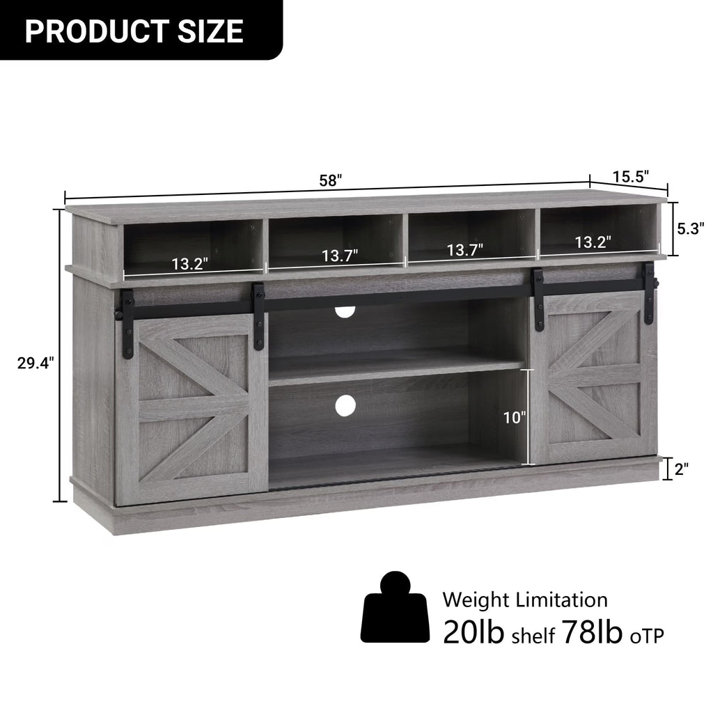 Grey Sliding Barn Door TV Stand Q975000