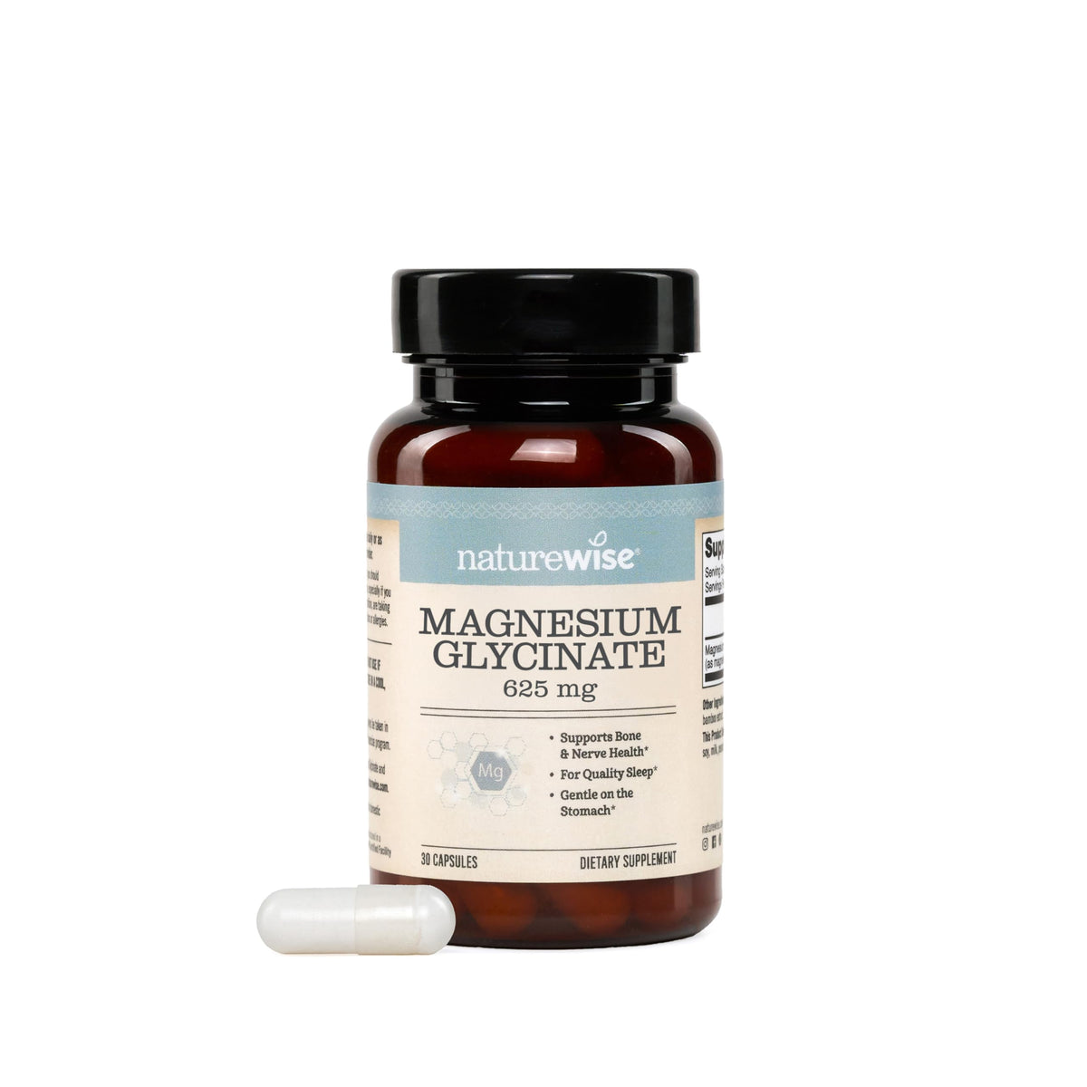 Magnesium Glycinate 625 mg Vegan 30 Capsules T8573